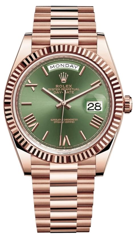 rolex day date olive green dial 60th anniversary|olive green rolex day date 40.